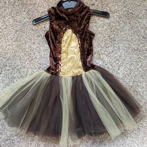 Girls' Monkey Gold and Brown Dance Costume